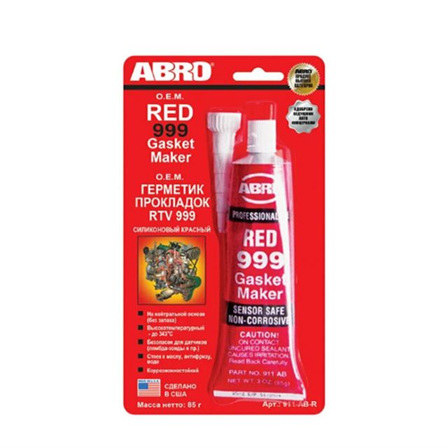 Герметик силиконовый красный 999 (85гр) США ABRO 911-AB-R